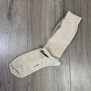 J.Crew Solid Dress Socks Mens One Size Tan Stretchy Mid Calf Cotton Blend 1 Pair
